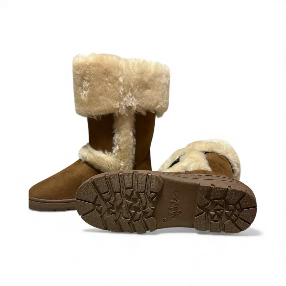 Style & Co. Brown Faux Fur Winter Boots. Sz/8 NWT/WB.